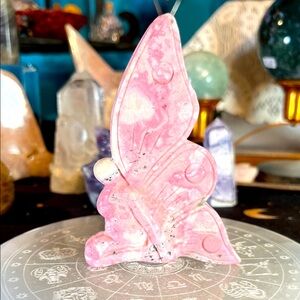 Rhodinite fairy carving